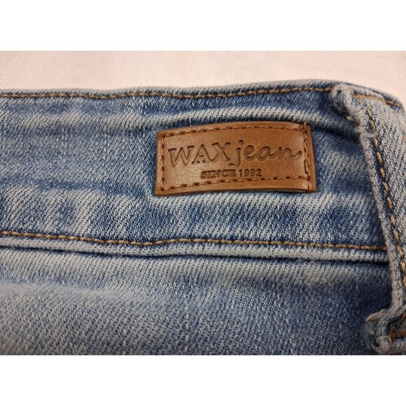 WAX JEAN LOS ANGELES TORN KNEE DISTRESS, SKINNY JEAN LIGHT BLUE COLOR - Picture 9 of 15